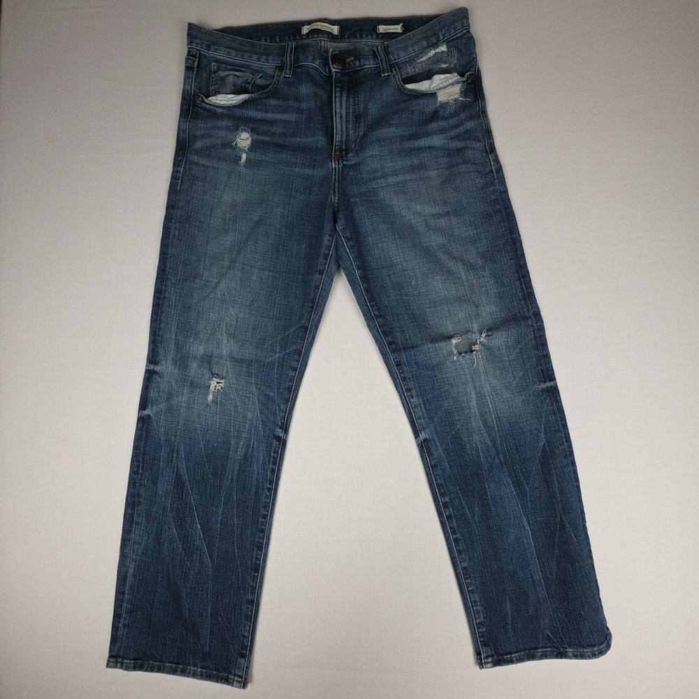 Banana Republic Premium Denim Boyfriend Jeans Women 30 Blue Distressed Cotton - Picture 3 of 11